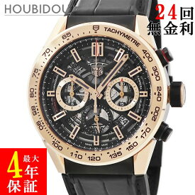 タグホイヤー TAG Heuer カレラ キャリバーホイヤー02 クロノ CBG2A51.FC6450 K18RG×SS コンビ ブラックPVD メンズ 腕時計自動巻き ブラック 【中古】