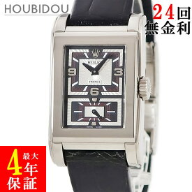 ロレックス ROLEX チェリーニ プリンス 5443/9 D番 K18WG無垢 角型 ブラック シルバー スモールセコンド メンズ 腕時計手巻き ブラック 【中古】