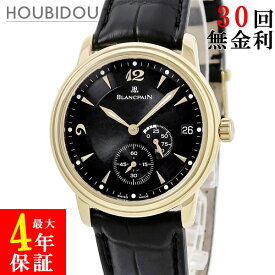 ＼最大4万円割引クーポン数量限定／ ブランパン BLANCPAIN ニュークラシック パワーリザーブ 1106-1430-55 K18YG無垢 ブラック 黒 アラビア バー メンズ 腕時計手巻き ブラック 【中古】