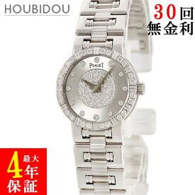 ＼最大4万円割引クーポン数量限定／ ピアジェ PIAGET ダンサー 90564K81 K18WG無垢 純正ダイヤ パヴェ ラウンド レディース 腕時計手巻き シルバー 【中古】