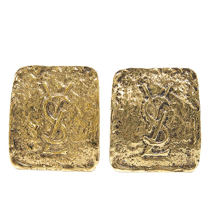 イヴ・サンローラン Yves Saint Laurent イヤリング YSL ロゴ スクエアプレート GP ゴールド 四角 ゴールド金具 レディース定番 人気 美品 【中古】 | HOUBIDOU 心斎橋店
