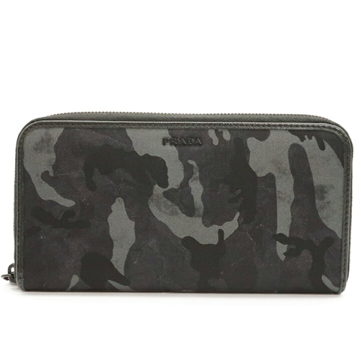 楽天市場 プラダ Prada 長財布 迷彩 カモフラ ラウンドファスナー ナイロン ブルー Tessuto St Camo ブラック金具 2ml317 メンズ 箱 定番 人気 美品 中古 Houbidou 心斎橋店