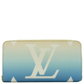 【ポイント10倍 4/27 10時まで】 ルイヴィトン LOUIS VUITTON 長財布 モノグラムキャンバス ゴールド金具 青 ラウンドファスナー バイ ザ プールコレクション M80360 【箱】【中古】