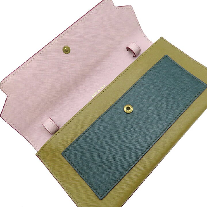 楽天市場】マルニ MARNI チェーンウォレット レザー ピンク×カーキ 