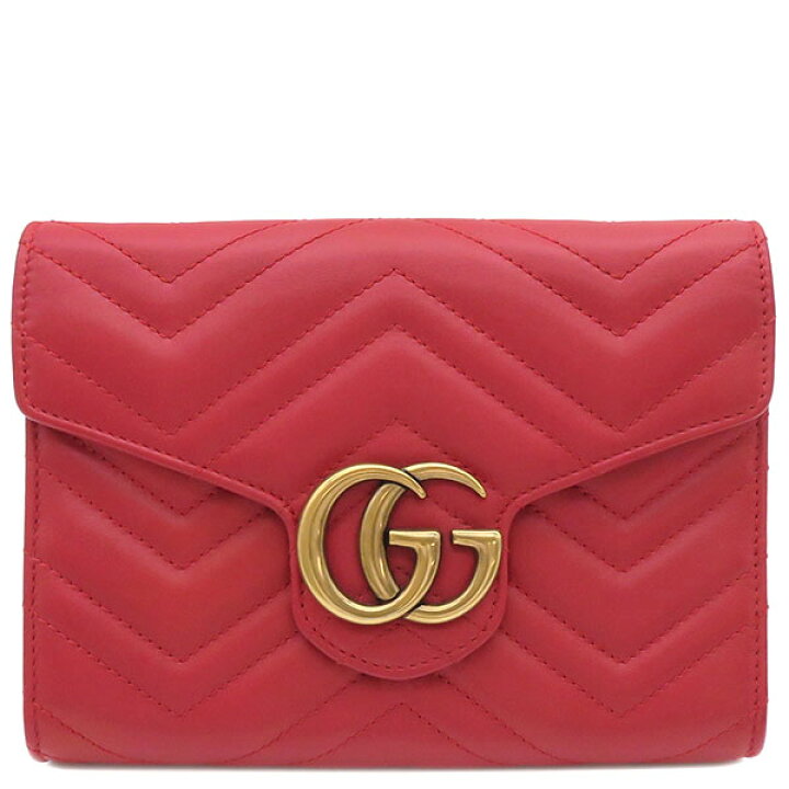 楽天市場】グッチ GUCCI チェーンウォレット GGマーモント レザー 