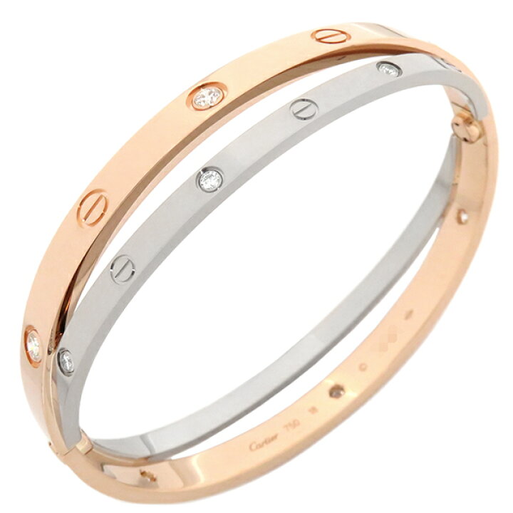 楽天市場】カルティエ Cartier ブレスレット K18PG K18WG ダイヤモンド  