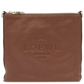 ロエベ LOEWE ショルダーバッグ レザー ブラウン シルバー金具 茶 【中古】