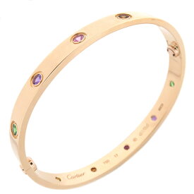 【ポイント10倍 4/27 10時まで】 カルティエ Cartier ブレスレット K18PG ピンクゴールド #17 10石 10P 750 Au750 18K 【中古】