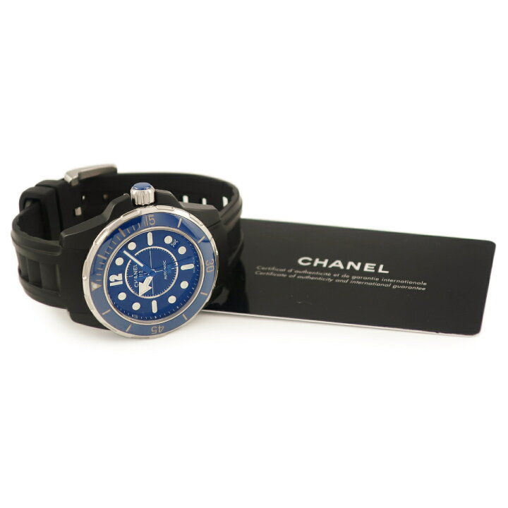 楽天市場】シャネル CHANEL J12 マリーン H2561 黒 青 ダイバーズ  