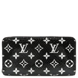 ルイヴィトン LOUIS VUITTON 長財布 ジッピー ウォレット パイソン ブラック シルバー金具 黒 エキゾチックレザー ラウンドファスナー N96955 RFID 【箱】【中古】