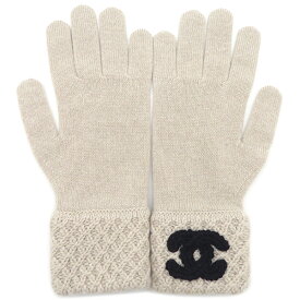 シャネル CHANEL 手袋 ココマーク カシミヤ ベージュ【中古】