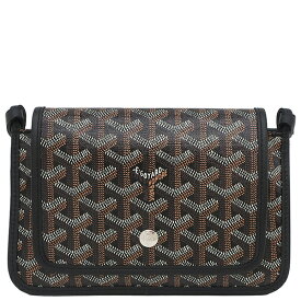 ゴヤール GOYARD ショルダーバッグ プリュメ ポーチウォレット ゴヤールディンキャンバス ブラック シルバー金具 黒 ヘリンボーン柄 ボディバッグ 新品 未使用 【保存袋】【中古】