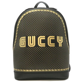 グッチ GUCCI リュック・デイパック GUCCY MAGNETISMOコラボ バックパック レザー ブラック×ゴールド シルバー金具 星 金 黒 449906 【保存袋】【中古】