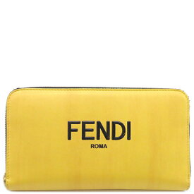 フェンディ FENDI 長財布 FENDI ロゴ ジップアラウンド ウォレット レザー イエロー ゴールド金具 黄 ラウンドファスナー 7M0210 【箱】【中古】