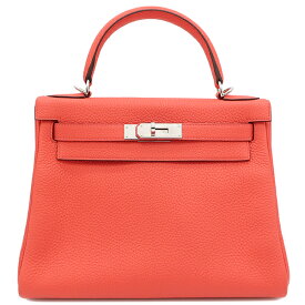 【1%OFF &最大3万円割引クーポン数量限定】 楽天スーパーセール エルメス HERMES 2WAYバッグ ケリー28 内縫い トゴ ローズテキサス シルバー金具 ショルダー Z刻印 【保存袋】【中古】