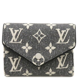 【最大3万円割引クーポン数量限定 &6/1限定店内全品PT2倍】 ルイヴィトン LOUIS VUITTON 三つ折り財布 ポルトフォイユ ヴィクトリーヌ モノグラムジャカードデニム グレー シルバー金具 コンパクトウォレット M81859 RFID 【保存袋】【中古】