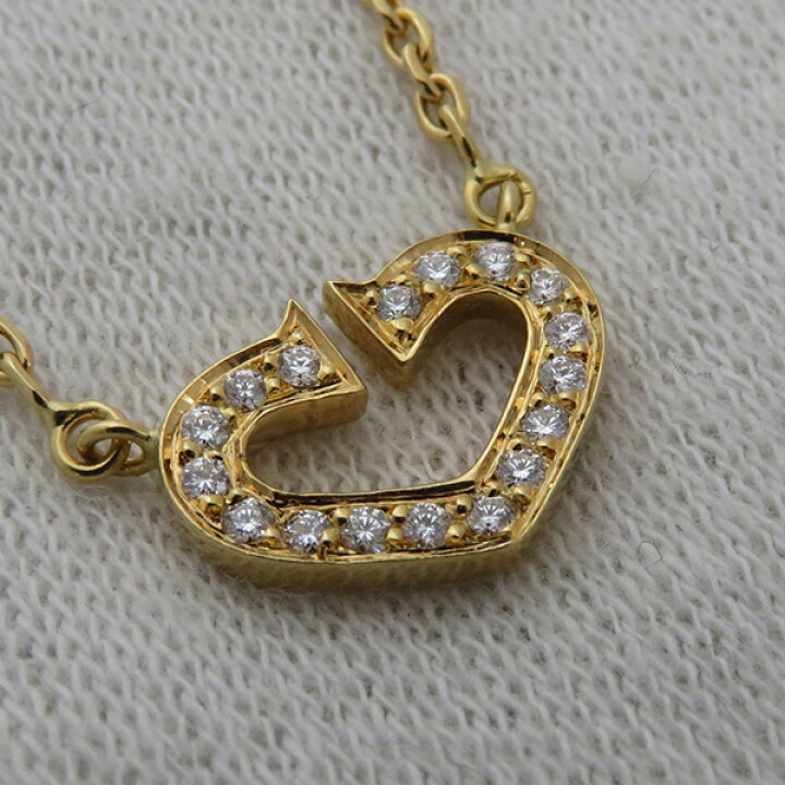 楽天市場】カルティエ Cartier ネックレス Cハート ダイヤ K18YG  
