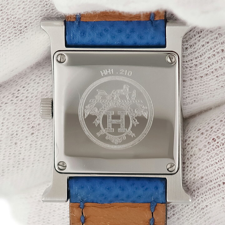 楽天市場】エルメス HERMES Hウォッチ HH1.210 ブルー H型 四角 