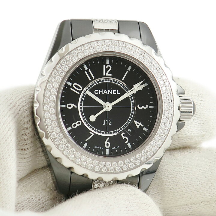 楽天市場】シャネル CHANEL J12 33MM H1338 純正ダイヤ ブラック 