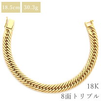 楽天市場】18金8面トリプルブレスレットの通販