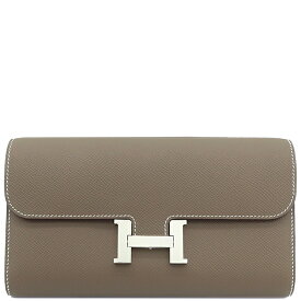 ＼ポイント2倍 7/19 20時から／ エルメス HERMES 長財布 コンスタンス トゥーゴー ヴォーエプソン エトゥープ シルバー金具 新品 未使用 グレージュ ショルダー W刻印（2024年製） 【箱】【中古】