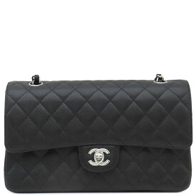 シャネル CHANEL ショルダーバッグ マトラッセ 25 キャビアスキン ブラック シルバー金具 ダブルチェーン ダブルフラップ ココマーク 黒 A01112 ランダムシリアル 【箱】【中古】