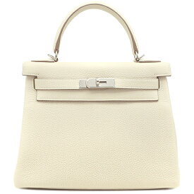 エルメス HERMES 2WAYバッグ ケリー28 内縫い トゴ クレ シルバー金具 新品 未使用 オフホワイト ショルダー W刻印（2024年製） 【箱】【中古】