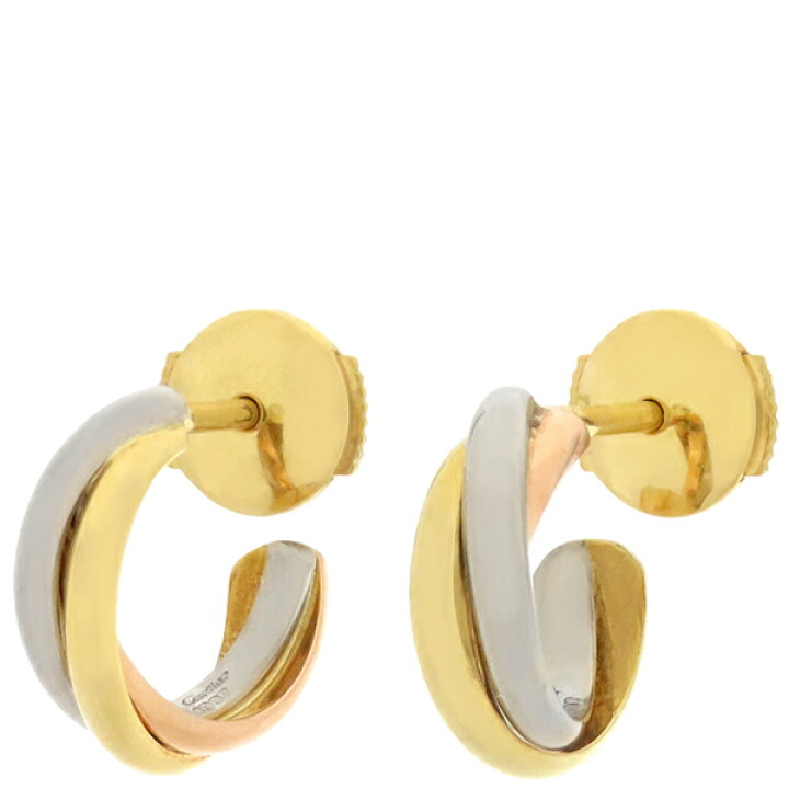 楽天市場】カルティエ Cartier ピアス トリニティ K18YG K18PG K18WG  