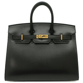 エルメス HERMES ハンドバッグ バーキン25 セリエ 外縫い ボックスカーフ ブラック ゴールド金具 黒 U刻印 【箱】【中古】