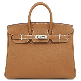 エルメス HERMES ハンドバッグ バーキン25 トゴ ゴールド シルバー金具 茶 B刻印（2023年製） 【箱】【中古】