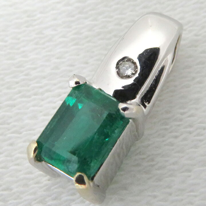 楽天市場】ペンダントトップ エメラルド ダイヤ K18WG エメラルド  