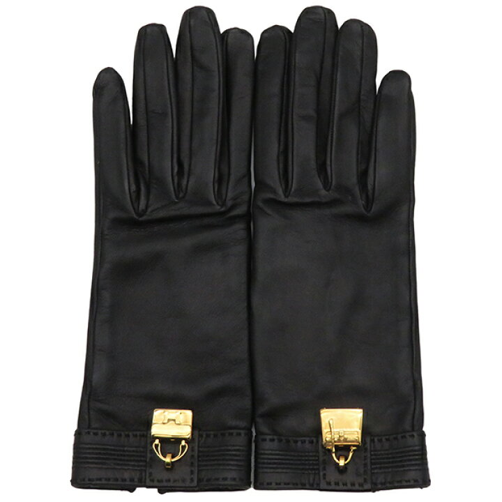 楽天市場】エルメス HERMES 手袋 グローブ レザー ブラック #6.5 