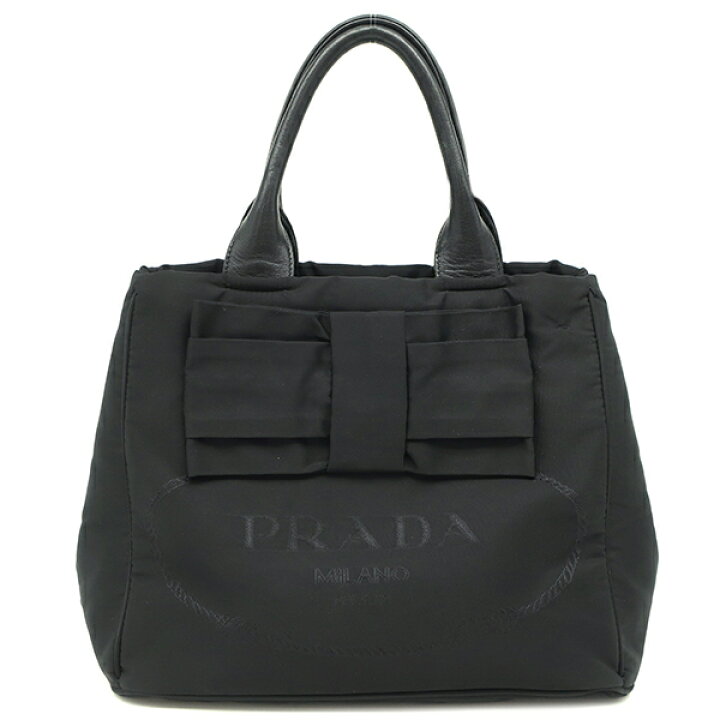 楽天市場】プラダ PRADA 2WAYバッグ ロゴ リボン ナイロン レザー NERO 