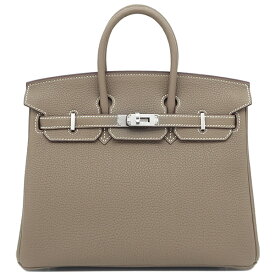 エルメス HERMES ハンドバッグ バーキン25 トゴ エトゥープ シルバー金具 新品 未使用 グレージュ W刻印（2024年製） 【箱】【中古】