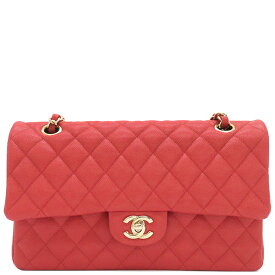 シャネル CHANEL ショルダーバッグ マトラッセ 25 フラップバッグ キャビアスキン レッド シャンパンゴールド金具 赤 ダブルフラップ ダブルチェーン Wチェーン 23****** 【箱】【中古】