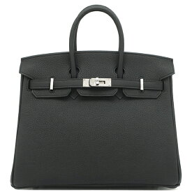 エルメス HERMES ハンドバッグ バーキン25 トゴ ブラック シルバー金具 新品 未使用 黒 W刻印（2024年製） 【箱】【中古】