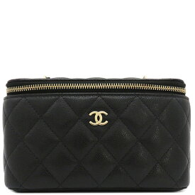 シャネル CHANEL ショルダーバッグ マトラッセ ココマーク バニティバッグ キャビアスキン ブラック ゴールド金具 ヴァニティ チェーンショルダー AP1341 ランダムシリアル 【箱】【中古】