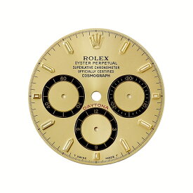ロレックス ROLEX 腕時計パーツ デイトナ用 純正 ダイアル ステンレススチール シャンパンゴールド 三針付き 希少 逆6 K18YG 文字盤 レア 替え シャンパン トリチウム 28mm 【中古】
