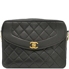 シャネル CHANEL ショルダーバッグ マトラッセ フリンジ レザー ブラック ゴールド金具 黒 タッセル チェーンショルダー 27******【中古】
