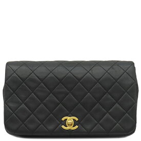 シャネル CHANEL ショルダーバッグ マトラッセ フルフラップ ラムスキン ブラック ゴールド金具 黒 チェーンショルダ— ココマーク 1****** 【箱】【中古】