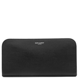 サンローラン SAINT LAURENT 長財布 ラウンドファスナー長財布 グレインレザー ブラック シルバー金具 黒 534290 【中古】