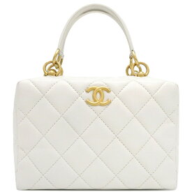 シャネル CHANEL ショルダーバッグ ミニボーリングバッグ ラムスキン ホワイト ゴールド金具 チェーンショルダー ココマーク 白 AS4202 ランダムシリアル 【箱】【中古】