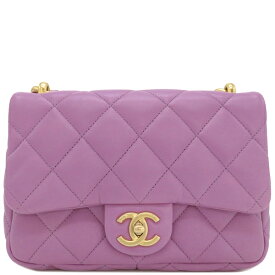 シャネル CHANEL ショルダーバッグ マトラッセ スモール フラップ ラムスキン パープル ゴールド金具 チェーンショルダー ココマーク 肩掛け AS3214 ランダムシリアル 【箱】【中古】