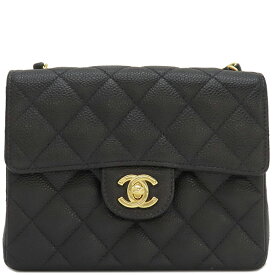シャネル CHANEL ショルダーバッグ ミニマトラッセ キャビアスキン ブラック ゴールド金具 チェーンショルダー ココマーク 黒 A01115 95***** 【箱】【中古】