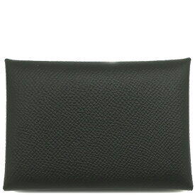 エルメス HERMES カードケース カルヴィ デュオ ヴォーエプソン ブラック シルバー金具 新品 未使用 黒 W刻印（2024年製） 【箱】【中古】