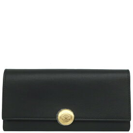 ロエベ LOEWE 長財布 ぺブル コンティネンタル ウォレット シャイニーナパカーフ ブラック ゴールド金具 黒 二つ折り CANBACWX01 【箱】【中古】