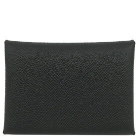 エルメス HERMES カードケース カルヴィ デュオ ヴォーエプソン ブラック シルバー金具 新品 未使用 黒 W刻印（2024年製） 【箱】【中古】
