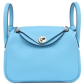 エルメス HERMES ショルダーバッグ リンディ ミニ 20 スイフト セレスト シルバー金具 新品 未使用 水色 W刻印（2024年製） 【箱】【中古】