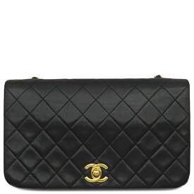 シャネル CHANEL ショルダーバッグ マトラッセ 23 フルフラップ ラムスキン ブラック ゴールド金具 黒 シングルチェーン ココマーク A03568 1******【中古】