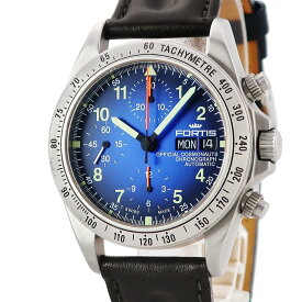 フォルティス Fortis オフィシャル コスモノート クロノグラフ 630.22.141 トリチウム デイデイト スモセコ メンズ 腕時計自動巻き ブルー 【中古】